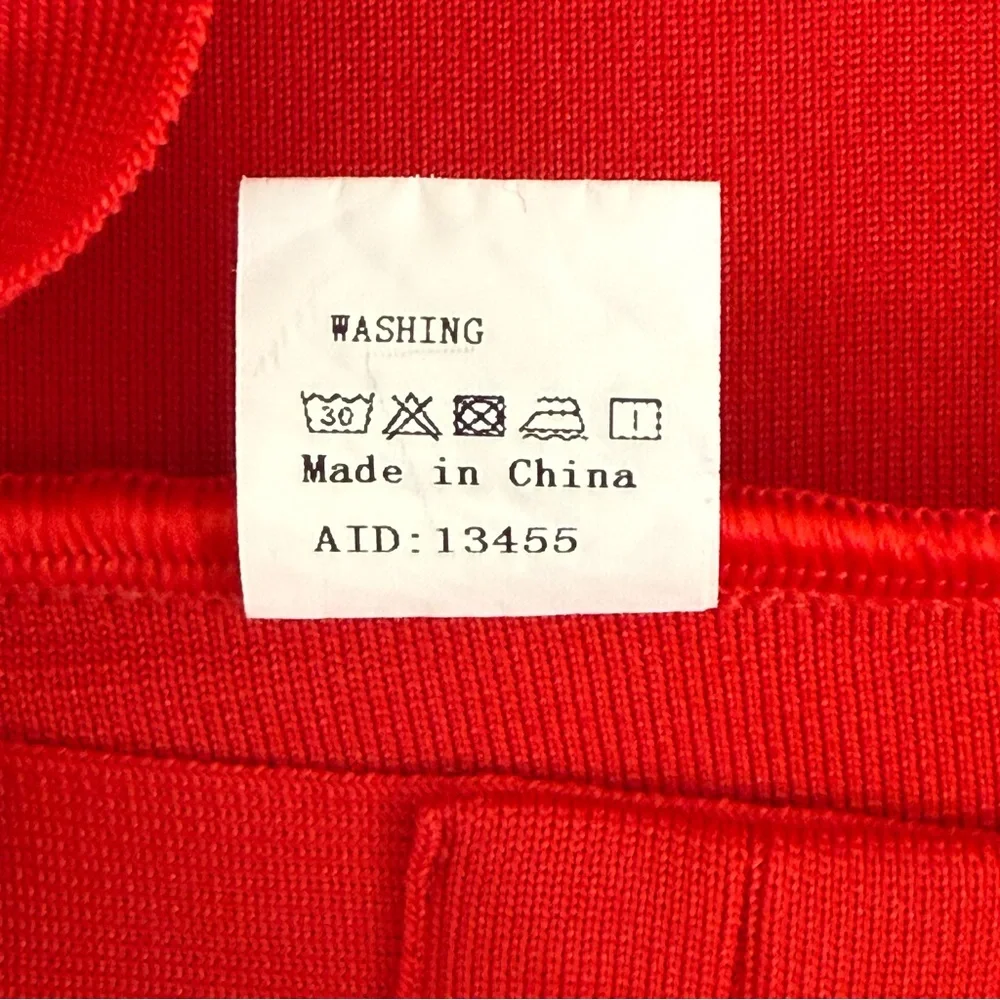 STYLE OF CB Red Midi Bodycon Dress w/ Maxi Length Tiered Fringe, Size XS - Picture 14 of 14